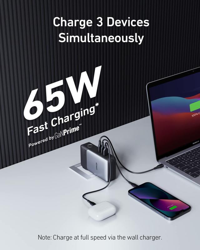Anker733 PowerBank（GanPrimePowerCore65W） Banco de potência Anker 733 GaNPrime PowerCore 65W 10.000mAh
